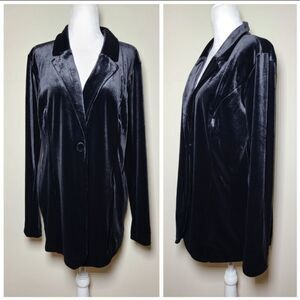 NWT| J. Jill Black Velvet Blazer Jacket, SMALL